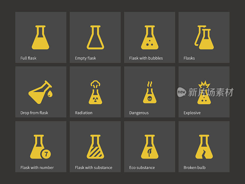 Test flask for education icons